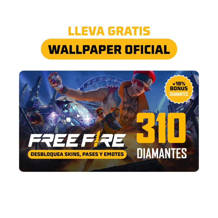 Tarjeta Prepagada Garena Free Fire 310 Diamantes – Desbloquea Skins Exclusivas & Artículos