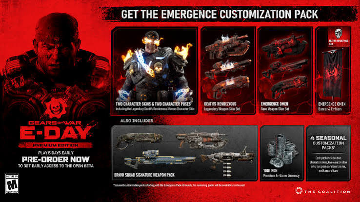 Gears of War: E-Day プレミアムエディション 予約注文 XBOX Series X|S Windows 10/11 コロンビア向けコード