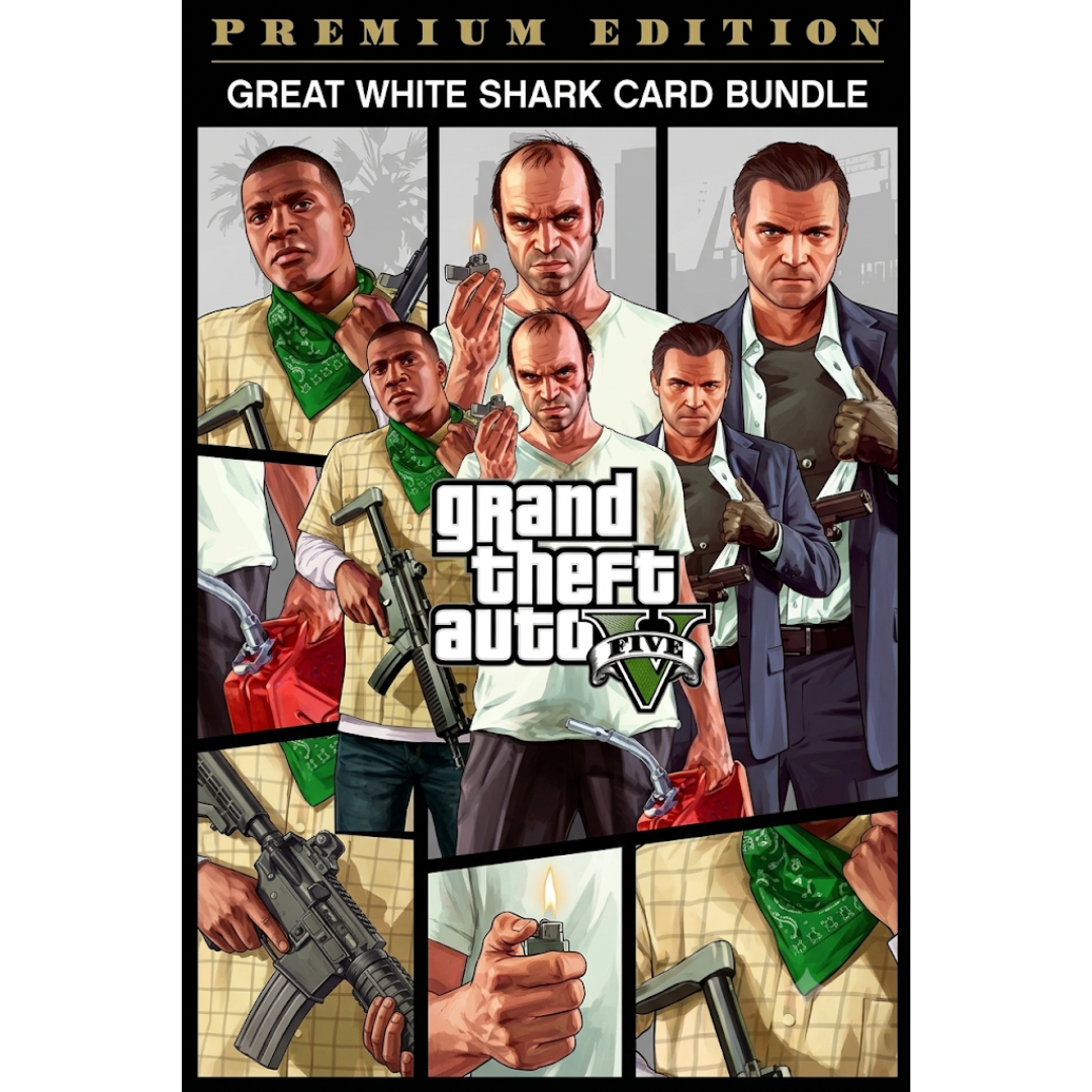 Grand Theft Auto V: プレミアム・エディションおよびホホジロザメのキャッシュカード Xbox One Xbox Series X|S コード コロンビア