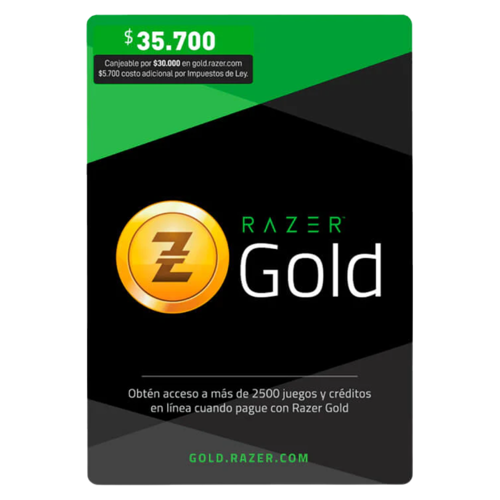 Razer Gold 35,700 COP – Crédito Instantáneo para Juegos, Contenido en el Juego y Recompensas Exclusivas