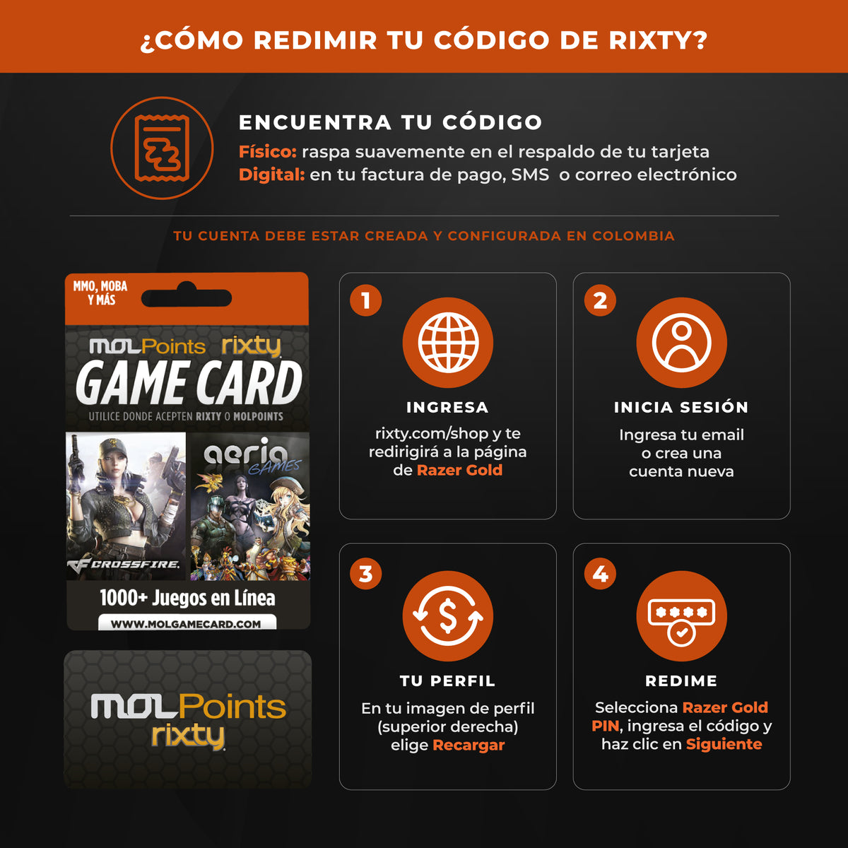 Tarjeta Rixty $39,000 – Crédito Prepago para Más de 1,000 Juegos en Línea, DLCs y Más