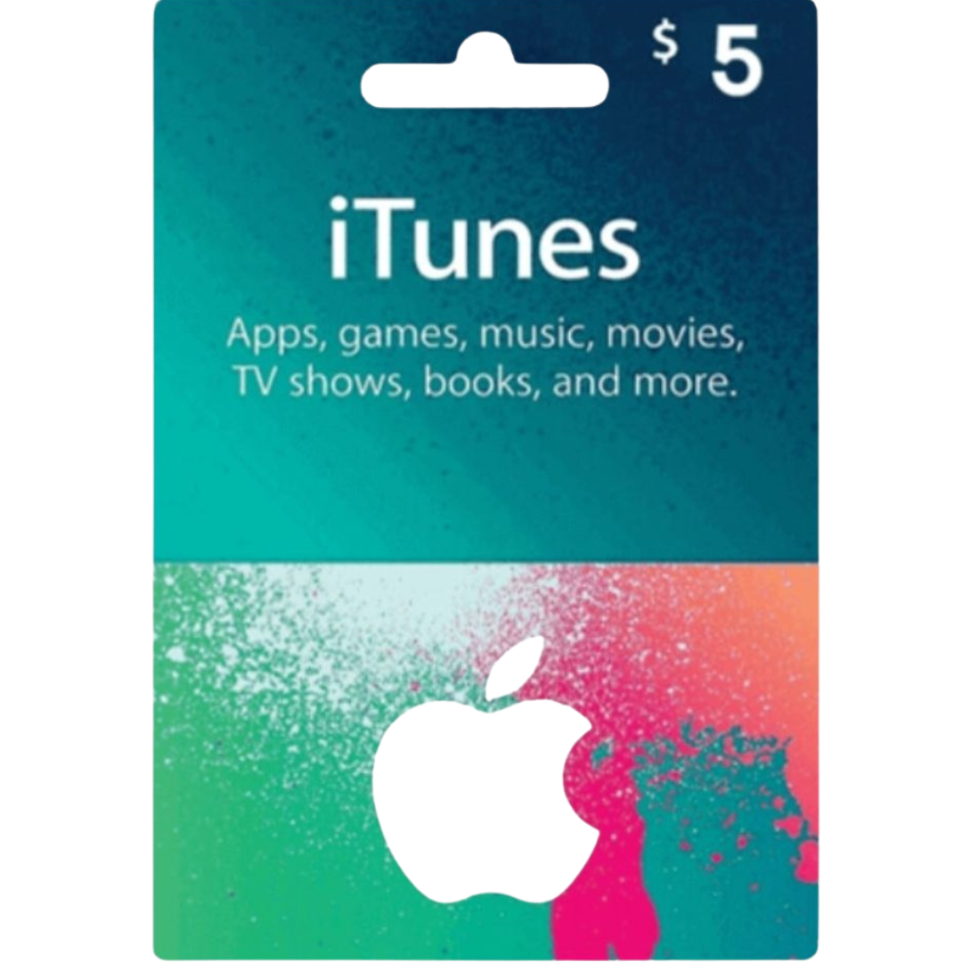 iTunes Gift Card 5 USD - Instant Apple Credit for Apps, Music & More US Code