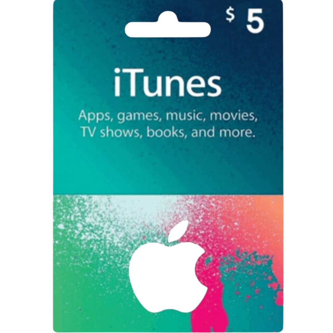 iTunes Gift Card 5 USD - Instant Apple Credit for Apps, Music & More US Code
